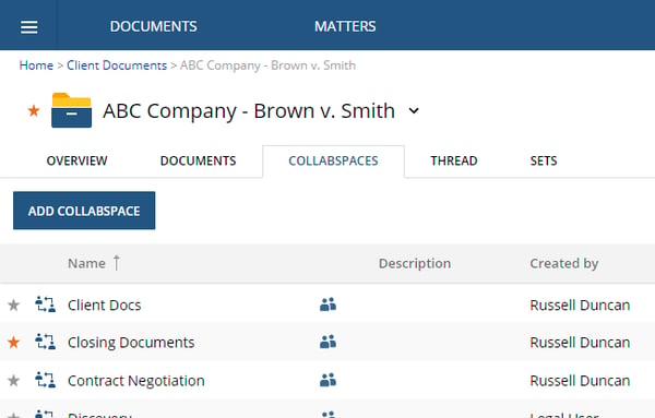 Add CollabSpace in NetDocuments