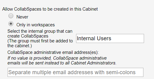 Cabinet Admins can create CollabSpace creators in NetDocs