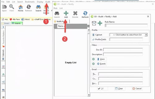 Create notifications in Worldox Audit Notify Feature | Legal Document Management