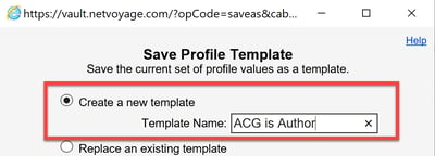 Save as template when setting up default author in NetDocs