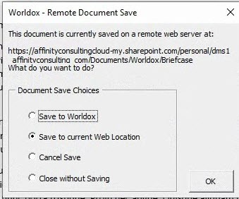 Worldox Remote Document Save
