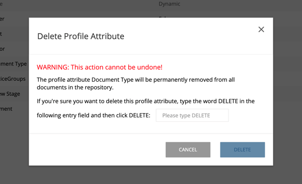 deleteing profile attributes in NetDocs