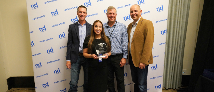 NetDocuments Awards Affinity Consulting Group with Midsize Martket Partner of the Year Award 20223